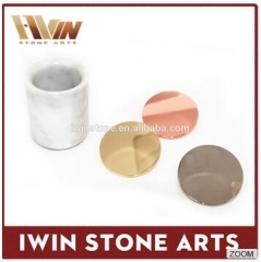 stone jar with copper lids