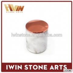 White Stone Candle Holder